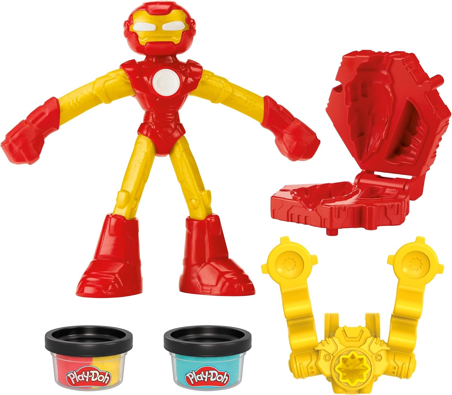Play-Doh Marvel Iron Man Blast Launcher with Bendy Action Figure, Kids 4+