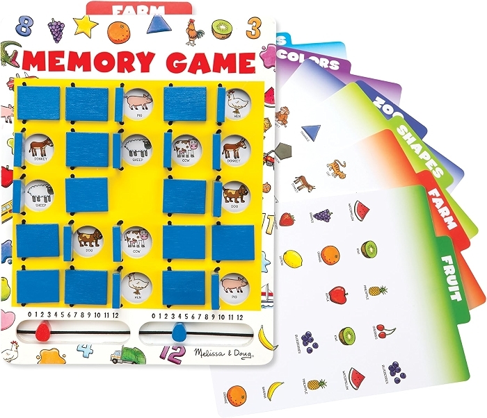 Melissa & Doug Flip-to-Win Portable Wooden Travel Game Board with 25 Flaps & Cards