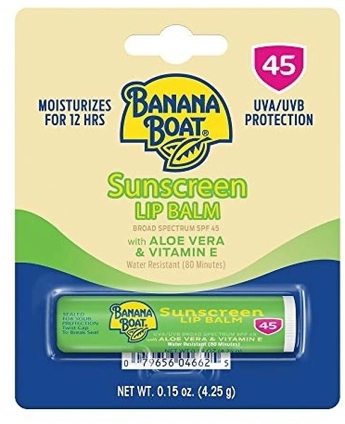 Banana Boat After Sun Lip Sunscreen SPF 45, SPF Lip Balm, 0.15 Oz
