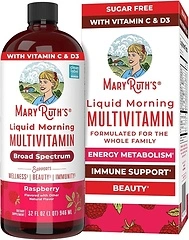 MARYRUTH'S Liquid Morning Multivitamin for Women, Men & Kids, 32 Servings