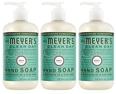 MRS. MEYER'S CLEAN DAY Hand Soap, Basil Scent, 12.5 Fl Oz Bottle - 3 Pack
