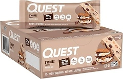 Quest Nutrition S'mores Protein Bars, 21g Protein, 12 Count