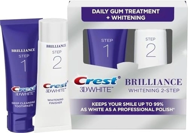 Crest 3D White Brilliance 2 Step Kit, Deep Clean Toothpaste (4oz) + Gel (2.3oz)