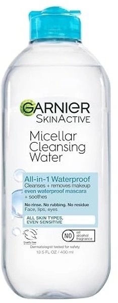 Garnier SkinActive Micellar Water for Waterproof Makeup, Facial Cleanser, 13.5 oz