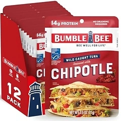 Bumble Bee Chipotle Seasoned Tuna Pouch, 2.5 oz (Pack of 12)