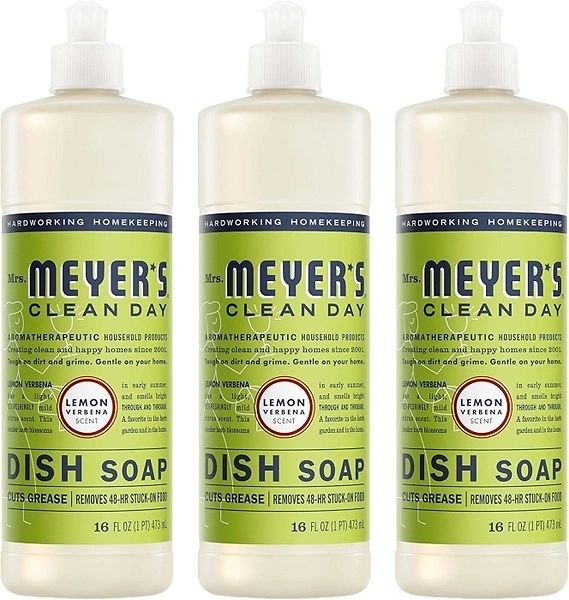 Mrs. Meyer's Clean Day, Liquid Dish Soap, Lemon Verbena, 16 Fl Oz, 3 Count