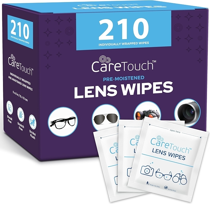210 Count Lens Wipes for Eyeglasses, Pre-moistened Scratch-Free Cleaning Wipes
