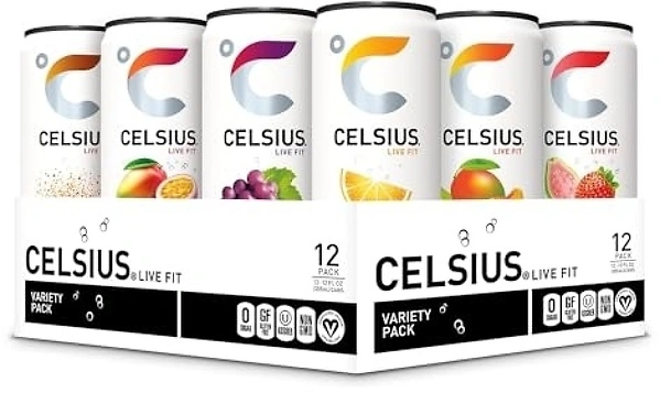 CELSIUS Assorted Flavors Variety Pack, Functional Energy Drinks, 12 Fl Oz, 12 Pack