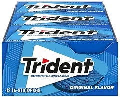 Trident Original Sugar Free Gum, 12 Packs of 14 Pieces (168 Total Pieces)