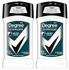 Degree Men UltraClear Antiperspirant Black+White Sweat & 2 Count 2.7 oz