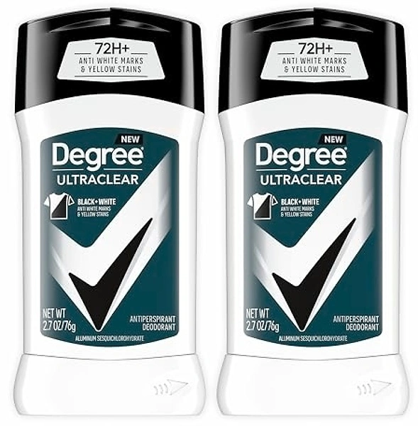 Degree Men UltraClear Antiperspirant Black+White Sweat & 2 Count 2.7 oz