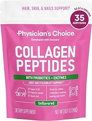 Physician's CHOICE Collagen Peptides Protein Powder, Grass Fed, 35 Servings