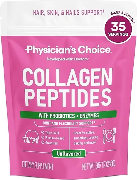 Physician's CHOICE Collagen Peptides Protein Powder, Grass Fed, 35 Servings