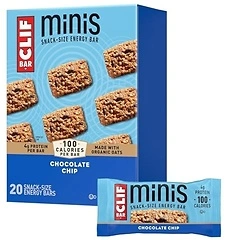 Clif Bar Minis, Chocolate Chip, Made with Organic Oats, 4g Protein, 20 Count
