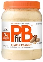 PBfit Simply Peanut Powder, 24 Ounce, No Added Sugar, Non-GMO, 9g Protein