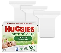 Huggies Natural Care Sensitive Baby Wipes, Hypoallergenic, 3 Refill Packs (624 Wipes)