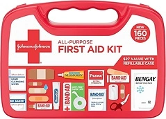 BAND-AID Brand All-Purpose Portable Compact First Aid Kit, 160 Piece