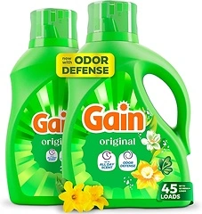 Gain Liquid Laundry Detergent with Odor Defense, Original Scent, 60 fl oz, 2 Pack