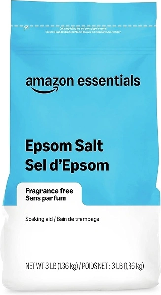 Amazon Essentials Epsom Salt Soak, Magnesium Sulfate USP, 3 Pound