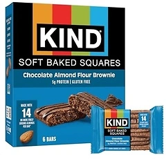 KIND Soft Baked Squares, Chocolate Almond Flour Brownie, 5g Protein, 6 Count