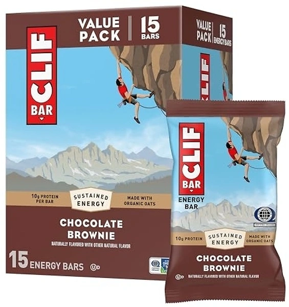 CLIF BAR Protein Energy Bars, Chocolate Brownie, 15ct