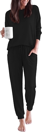 Ekouaer Pajamas for Women Set 2 Piece Long Sleeve Pjs Casual Lounge Sets