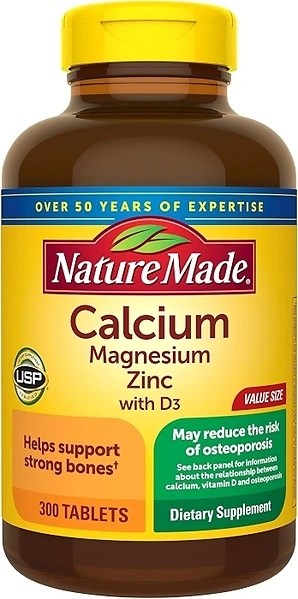 Nature Made Calcium Magnesium Zinc with Vitamin D3, 300 Tablets