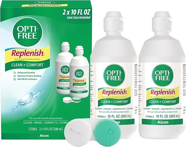 OPTI-FREE Replenish Multi-Purpose Contact Lens Solution (10 Oz, Pack of 2)