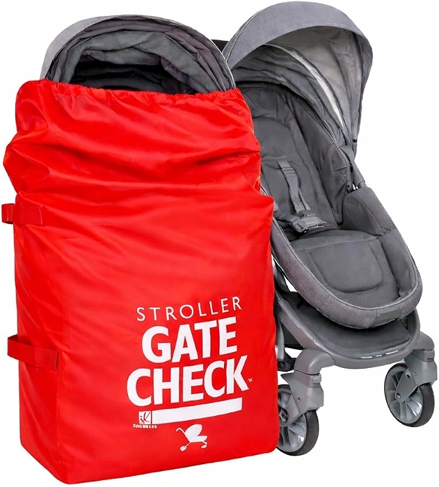 J.L. Childress Gate Check Travel Bag for Single & Double Strollers, Red