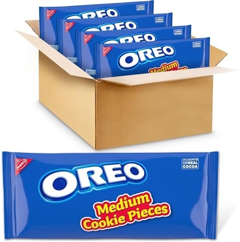 OREO Chocolate Sandwich Cookies Medium Cookie Pieces, 4-2.5 lb Bags