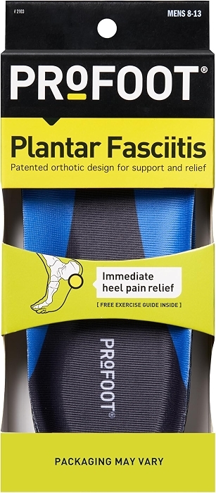 PROFOOT Plantar Fasciitis Orthotic Insoles for Men (Sizes 8-13) โ 1 Pair