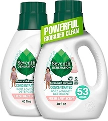 Seventh Generation Concentrated Laundry Detergent, 2 Count, Fresh Scent, 40 oz