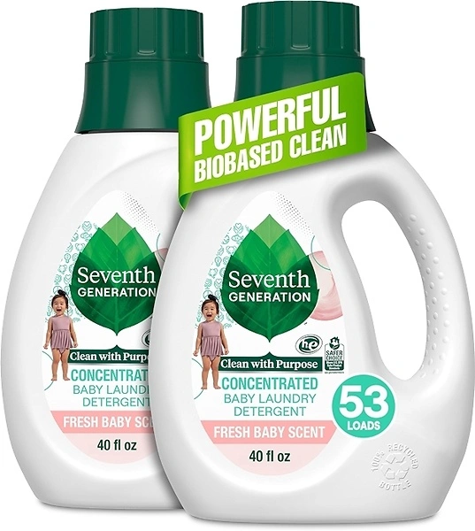 Seventh Generation Concentrated Laundry Detergent, 2 Count, Fresh Scent, 40 oz