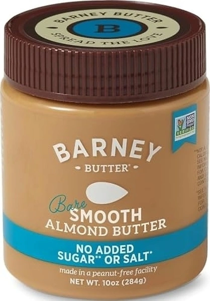 Barney Butter Almond Butter, Bare Smooth, 10 Ounce Jar, No Added Sugar or Salt