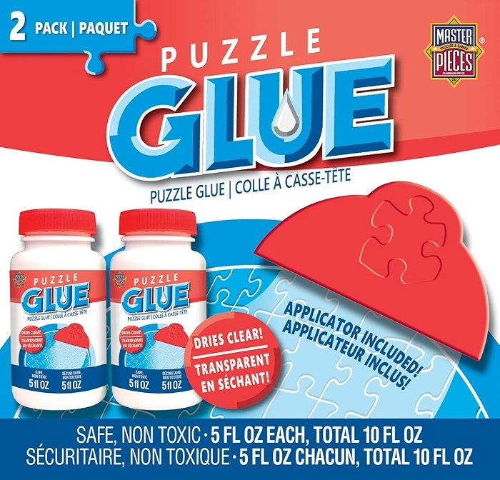 MasterPieces Puzzle Glue with Plastic Spreader, 2 Pack, 5 oz Each
