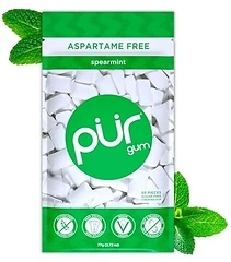 PUR Gum, Spearmint, Xylitol Gum, No Artificial Flavor, 55 Count