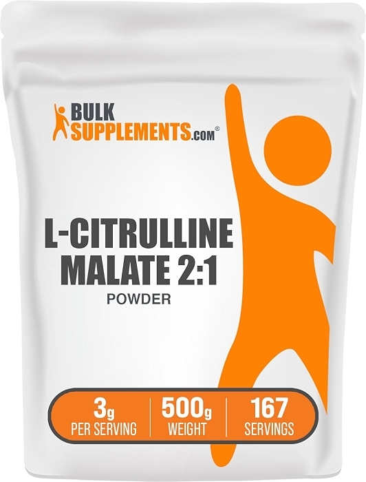 BulkSupplements L-Citrulline Malate 2:1 Powder, 500g, Unflavored & Gluten Free