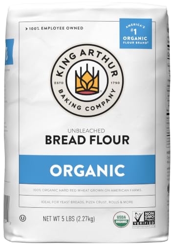 King Arthur 100% Organic Bread Flour, Unbleached, 5 lb, Non-GMO Project Verified