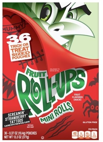 Fruit Roll-Ups Mini Rolls Screamin Strawberry Snacks, 36 ct, 13.3 oz