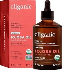 Cliganic Organic Jojoba Oil, 100 Pure Cold Pressed for Face & Hair, 4oz