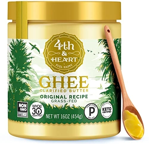 4th & Heart Original Grass Fed Ghee, Clarified Butter, 16 oz.
