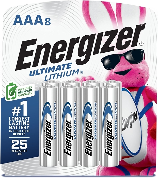 Energizer Ultimate Lithium AAA Batteries (8 Pack), Lithium Triple A Batteries