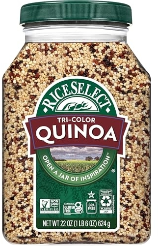 RiceSelect Tri-Color Quinoa, Blend of White, Red and Black, 22oz Jar
