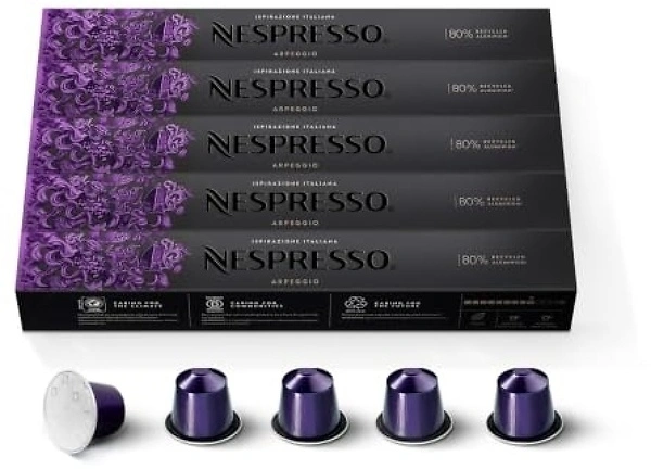 Nespresso Original, Arpeggio, Dark Roast, 50-Count Espresso Coffee Pods
