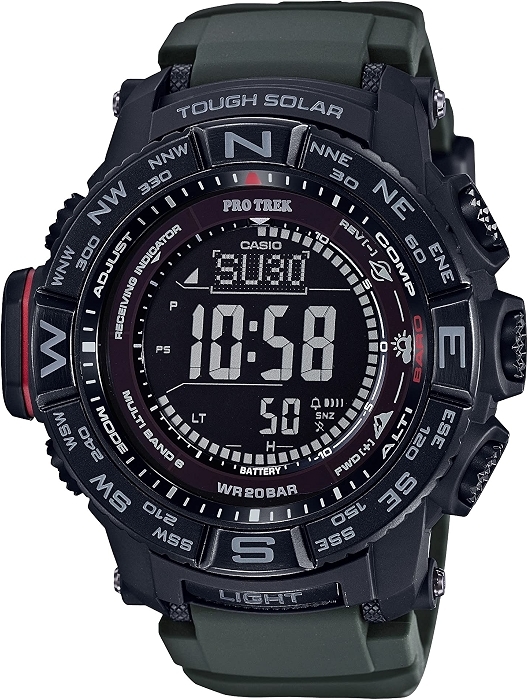 Casio PRW3500 Pro Trek 100M WR Compass Alt/Baro-Thermo Tough Solar Power