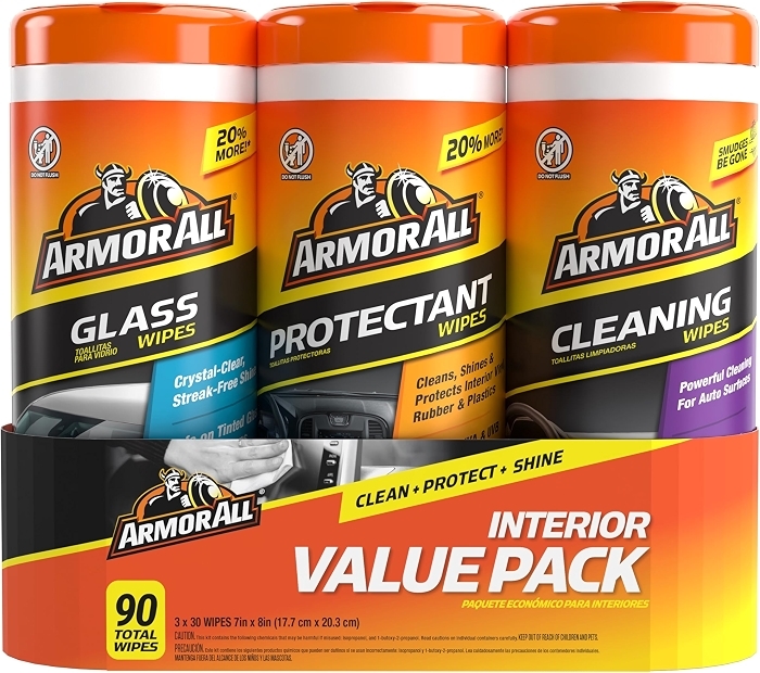 Armor All Car Cleaning Wipes, 90 Ct - Interior, Protectant & Glass Wipes