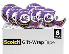 Scotch Gift Wrap Tape, 6 Rolls, 3/4 x 650 Inches, Dispensered