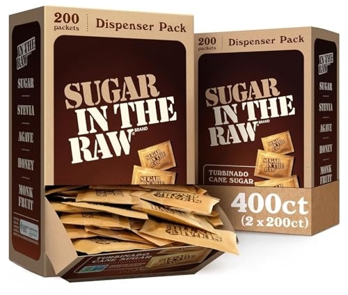 Sugar In The Raw, Turbinado Cane Sugar Packets, 200 Ct Box, 2 Pack