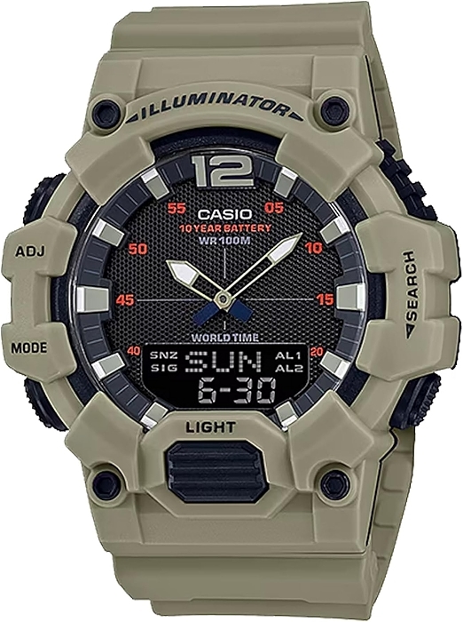 Casio Men's 10 Year Battery Quartz Sport Watch, Resin Strap, Model: HDC-700-3A3VCF