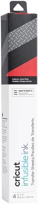 Cricut Infusible Ink Transfer Sheets, 4 Sheets 12" x 12", Steel Plate Pattern